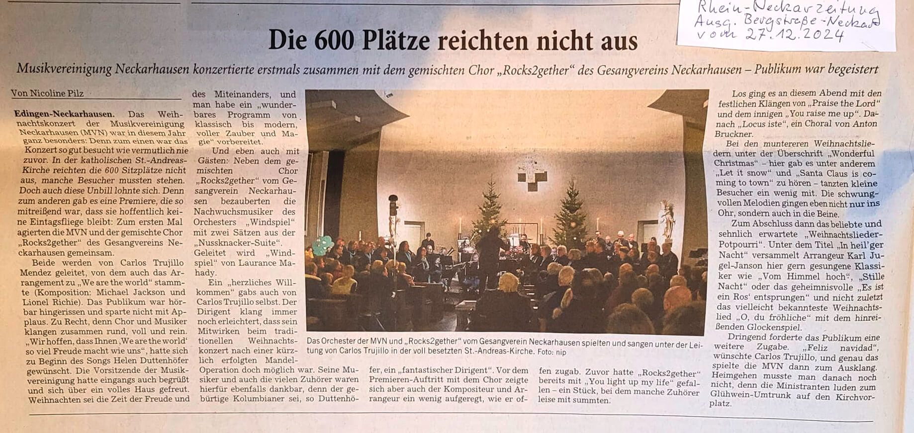 Presseartikel RNZ vom 27.12.24