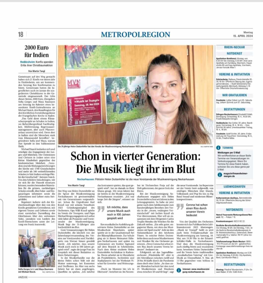 Pressebericht RNZ vom 26.3.2024