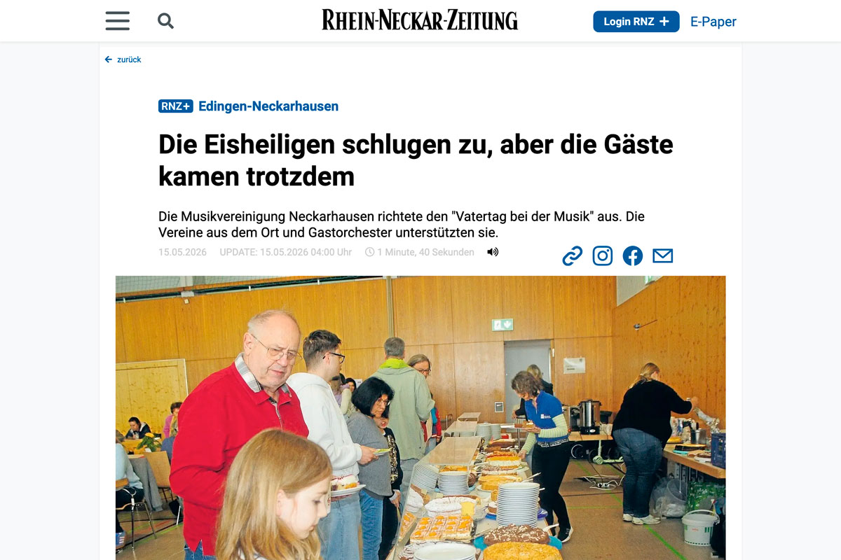 Presseartikel Rhein-Neckar-Zeitung vom 15.5.2026