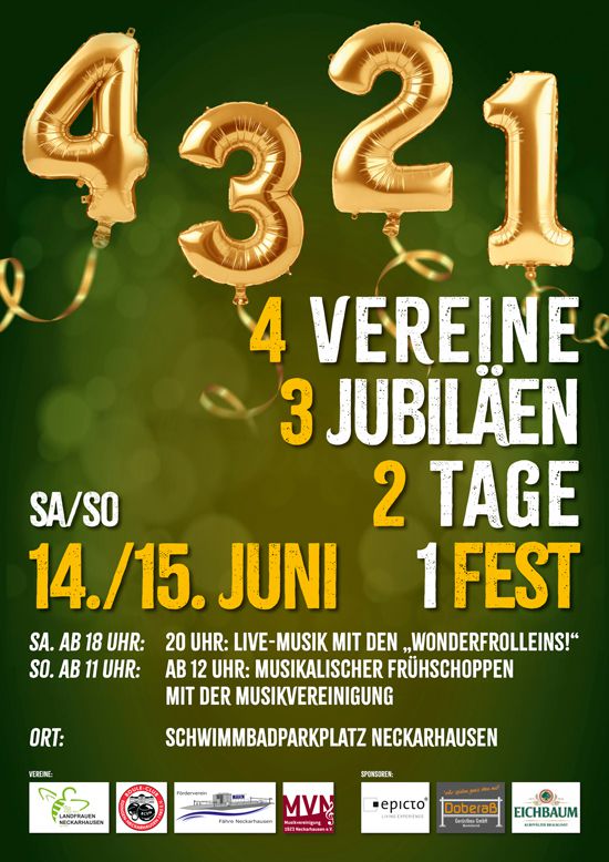 4 Vereine - 3 Jubiläen - 2 Tage - 1 Fest