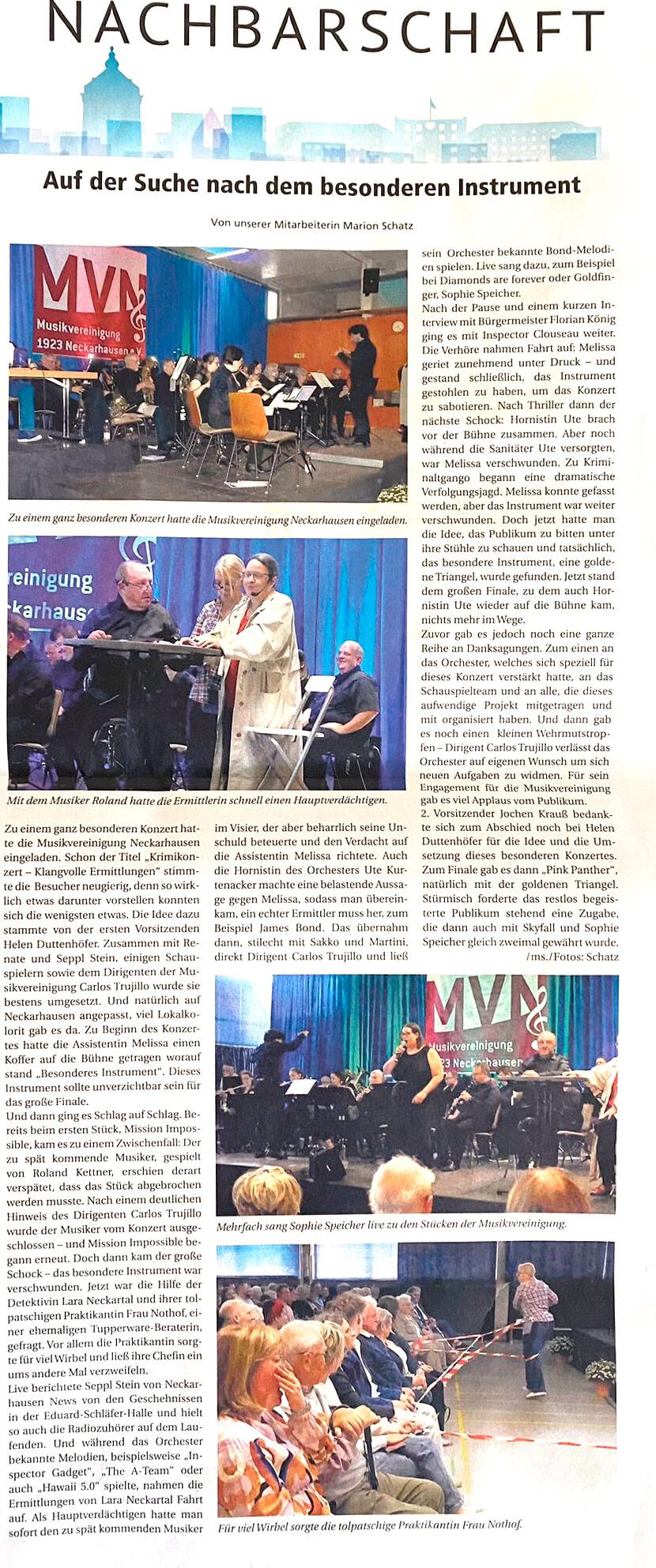 Presseartikel Friedrichsfelder Wochenblatt vom 23.5.2025