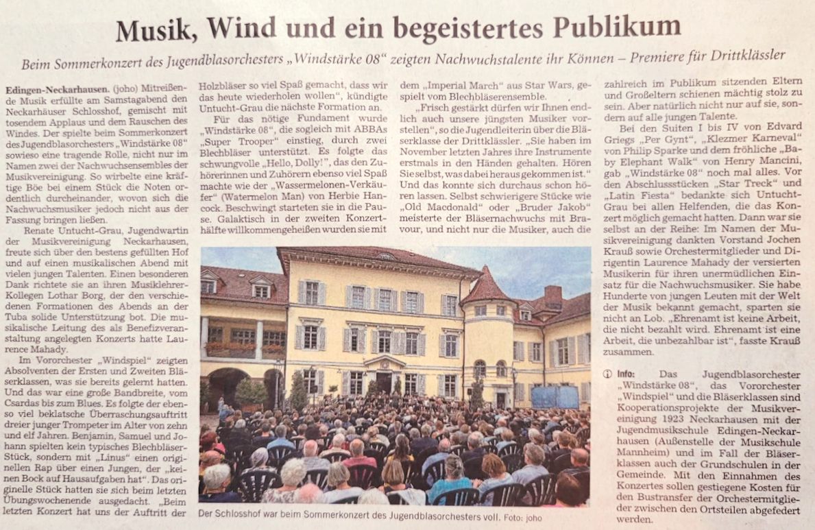 Presseartikel RNZ vom 22.7.2025