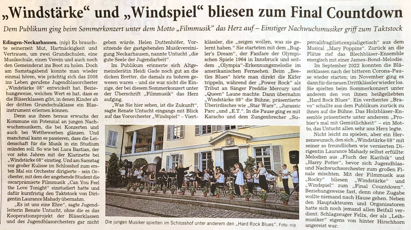Artikel in der RNZ vom 22.07.2024