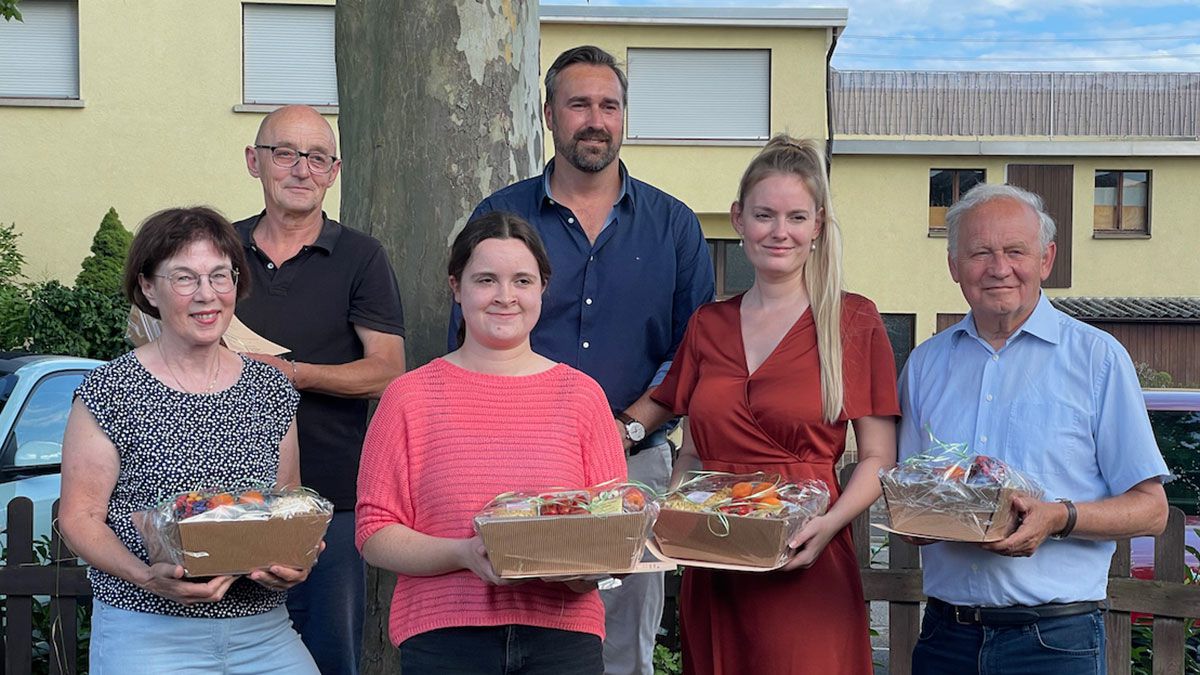 Die vom Blasmusikverband Rhein-Neckar für langjährige aktive Tätigkeit geehrten Mitglieder